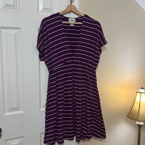 Worn once Women’s XL Purple Striped dress
